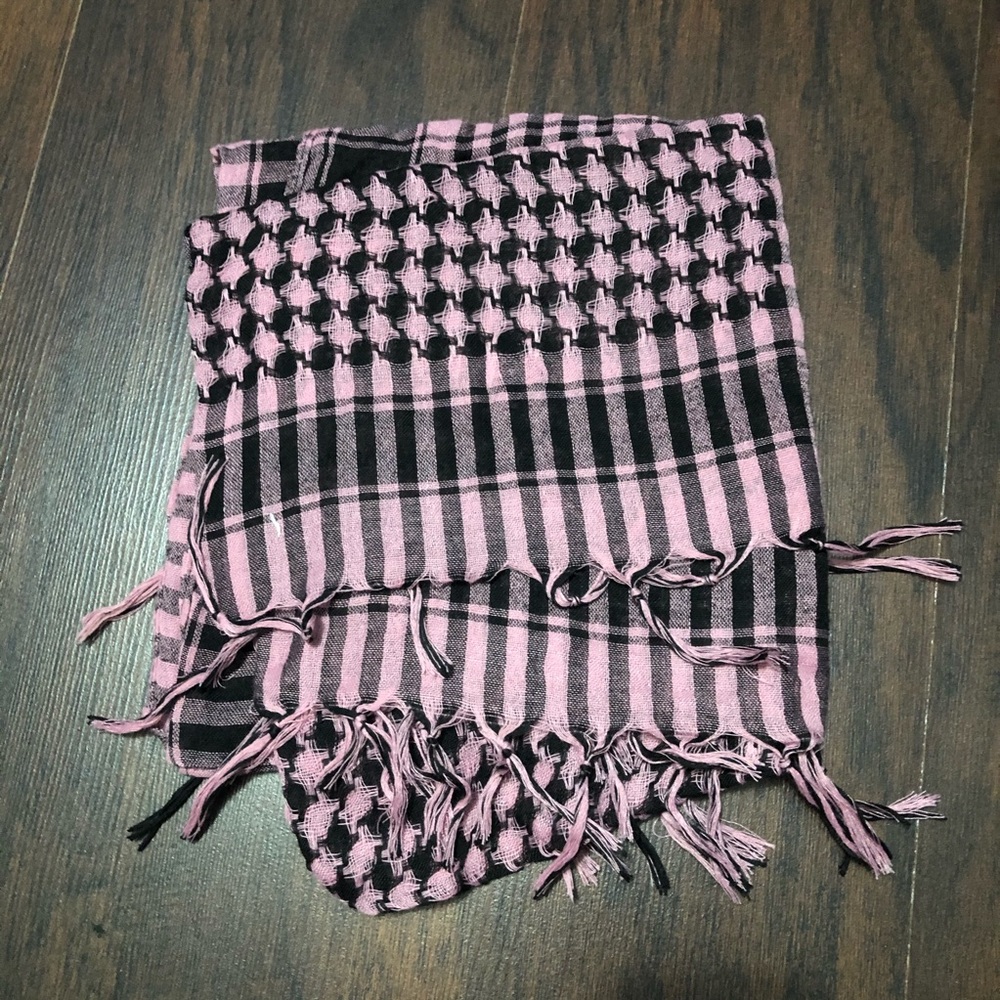 Pink and black scarf